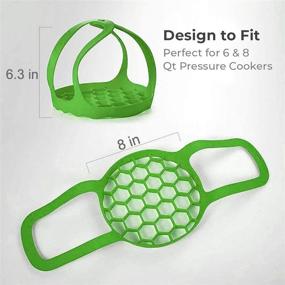 img 3 attached to 🍳 Versatile Multi-Function Silicone Pressure Cooker Sling 6Qt/8Qt - Green