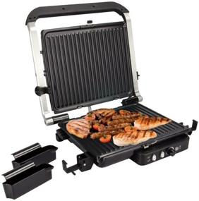 img 4 attached to 🍳 Grundig 1805301U 120 sq.in Electric Home Kitchen Contact Countertop Grill - 12x10 inches