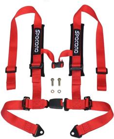 img 4 attached to 🏎️ Spocoro 4 Point Racing Safety Harness - Ultra Soft Shoulder Pads, Red (Pack of 1)