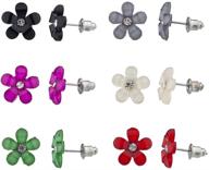 💎 exquisite floral crystal stud earring set in a variety of colors logo