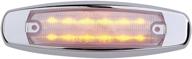 🔶 maxxima m20332ycl led clear lens amber marker light with stainless steel bezel - 6" - high visibility clearance light logo