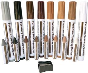 img 4 attached to 🔧 Furniture Repair & Wood Touch Up Pen Set - 17PC Markers and Wax Sticks for Stains, Scratches, Wood Floors, Tables, Carpenters, Bedposts - Includes 8 Felt Tip Wood Markers and 8 Wax Sticks with Sharpener Kit