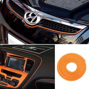 img 4 attached to 🧡 ATMOMO 5M Orange Flexible Trim for DIY Car Interior Exterior Moulding - Decorative Line Strip