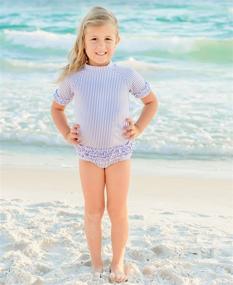 img 2 attached to 👙 Polka Dot Bikini 2-Piece Swimsuit Set with Rash Guard and UPF 50+ Sun Protection for Baby/Toddler Girls