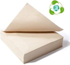img 4 attached to Environmentally Friendly Recycled Post Consumer Napkins - Compostable Unbleached Eco Lunch Napkins - 50 PCS Disposable Dinner Napkin