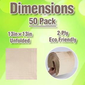 img 2 attached to Environmentally Friendly Recycled Post Consumer Napkins - Compostable Unbleached Eco Lunch Napkins - 50 PCS Disposable Dinner Napkin