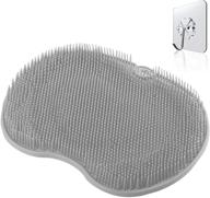 🚿 gray shower foot massager scrubber - non slip massage mat with suction cups, enhance circulation, alleviate fatigue & discomfort logo