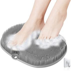 img 2 attached to 🚿 Gray Shower Foot Massager Scrubber - Non Slip Massage Mat with Suction Cups, Enhance Circulation, Alleviate Fatigue & Discomfort