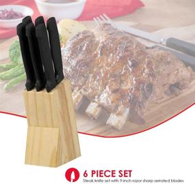 img 1 attached to Home Basics 6 Piece Knife Block