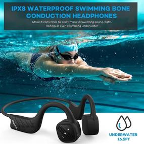 img 1 attached to 🏊 Прочные водонепроницаемые IPX8 боновые проводящие наушники: водонепроницаемые, шумоподавляющие, 8 ГБ MP3-плеер, Bluetooth, микрофон - идеальны для плавания, велосипедных прогулок, походов, дайвинга, бега, тренировок в спортзале