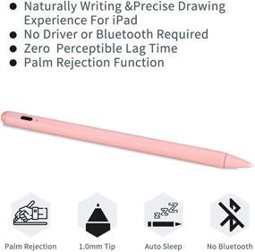 img 2 attached to 🖌️ Palm Rejection Stylus Pencil for 2020 iPad 8th Gen: Fine Tip, Apple Pencil Compatible, Drawing Pen Type C Charge - Pink