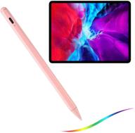 🖌️ palm rejection stylus pencil for 2020 ipad 8th gen: fine tip, apple pencil compatible, drawing pen type c charge - pink logo