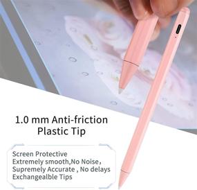 img 3 attached to 🖌️ Palm Rejection Stylus Pencil for 2020 iPad 8th Gen: Fine Tip, Apple Pencil Compatible, Drawing Pen Type C Charge - Pink