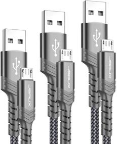 img 4 attached to JSAUX Micro USB Charger Cable (3-Pack 3.3ft+6.6ft+10ft) - Android Charger Micro USB to USB A Nylon Braided Cord for Samsung Galaxy S6 S7 Edge Note 5, Kindle and More - Grey