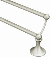 🛀 moen lounge collection 24-inch brushed nickel double towel bar for bathroom logo