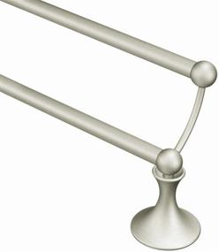 img 4 attached to 🛀 Moen Lounge Collection 24-Inch Brushed Nickel Double Towel Bar for Bathroom