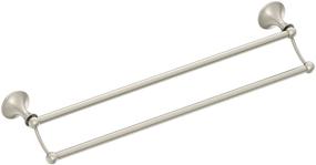 img 2 attached to 🛀 Moen Lounge Collection 24-Inch Brushed Nickel Double Towel Bar for Bathroom