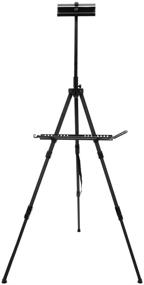 img 1 attached to 🎨 SoHo Urban Artist Watercolor Field Easel in Carry Case - Lightweight, Height Adjustable, Foldable for Travel Painting - Black Anodized Aluminum