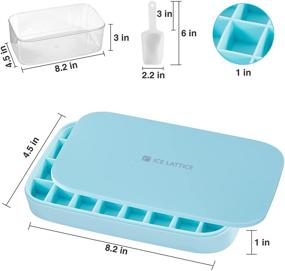 img 1 attached to 🧊 Scoop & Lid Silicone Ice Cube Tray: 32Pcs x 0.4 Oz Small Square Cubes for Refreshing Cocktails & Milk Tea (Blue)