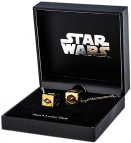 img 1 attached to 🎲 Star Wars Lucky Dice Pendant Necklace - Officially Licensed 3D Gold Plated Stainless Steel Artwork