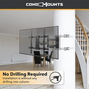 img 2 attached to Condomounts Wrap Around Column TV Mount: No-Drill Solution for Round & Square Columns/Poles, Ideal for 38"-152" Circumference (12"-48" Diameter)