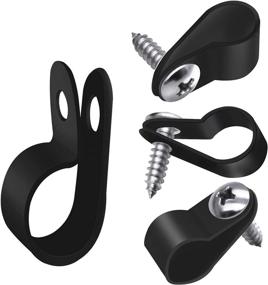 img 4 attached to 🔩 100PCS 1/4 Inch Rope Light P-Style Mounting Clips - Black Nylon Plastic Cable Clamps with Stainless Steel Pan Head Phillips Screws for Cable Conduit - M-034-BK-LS