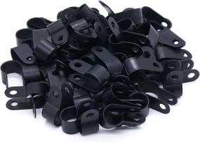 img 3 attached to 🔩 100PCS 1/4 Inch Rope Light P-Style Mounting Clips - Black Nylon Plastic Cable Clamps with Stainless Steel Pan Head Phillips Screws for Cable Conduit - M-034-BK-LS