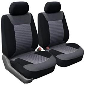 img 3 attached to FH Group FB062GRAY102 Seat Cover (Premium Fabric With 3D Air Mesh Airbag Compatible (Set Of 2) Gray)