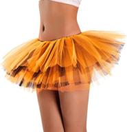 👗 phantomon women's teens classic elastic 5 layered tulle ballet skirt - vintage 1950s style, short skirt for adults logo