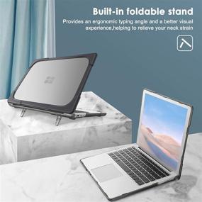 img 1 attached to 👉 ProCase Microsoft Surface Laptop Go 12.4 Inch Case - Premium Protection for 2020 Release Surface Laptop Go 12.4" - Slim, Dual Layer, Black