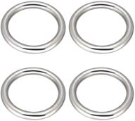 ⭕ abimars 3" seamless welding o-ring 304 stainless steel rings - versatile metal o ring for macrame, camping, pet supplies, and more - 4 pack logo