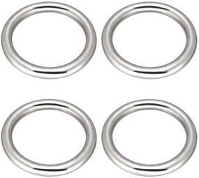 img 4 attached to ⭕ Abimars 3" Seamless Welding O-Ring 304 Stainless Steel Rings - Versatile Metal O Ring for Macrame, Camping, Pet Supplies, and More - 4 Pack