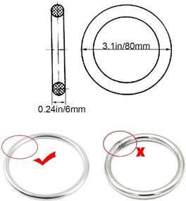 img 3 attached to ⭕ Abimars 3" Seamless Welding O-Ring 304 Stainless Steel Rings - Versatile Metal O Ring for Macrame, Camping, Pet Supplies, and More - 4 Pack