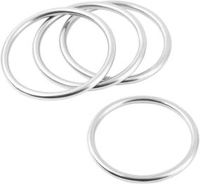 img 1 attached to ⭕ Abimars 3" Seamless Welding O-Ring 304 Stainless Steel Rings - Versatile Metal O Ring for Macrame, Camping, Pet Supplies, and More - 4 Pack