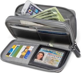 img 2 attached to 👝 Skechers Women's Double Zipper RFID Clutch Travel Wallet - Bi-Fold Accessory in Black, One Size