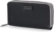 👝 skechers women's double zipper rfid clutch travel wallet - bi-fold accessory in black, one size logo