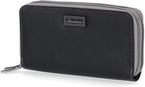 img 3 attached to 👝 Skechers Women's Double Zipper RFID Clutch Travel Wallet - Bi-Fold Accessory in Black, One Size