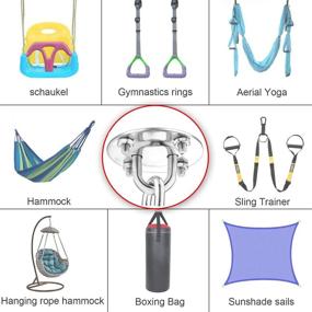 img 1 attached to 🔗 High-Quality Stainless Steel Hanging Kit for Swing Hangers, Hammocks, Tires, Trapeze Yoga - Includes Swivel Spinner, Global Swivel Hook, Locking Snap Hooks for Wooden Sets