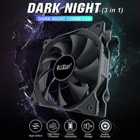 img 3 attached to 💨 Высокопроизводительные вентиляторы для ПК - PCCOOLER 120 мм серия Dark Night, 3 штуки в наборе DN-120 - Эффективный гидравлический подшипник - Низкая вибрация и тихие вентиляторы для охлаждения корпуса ПК