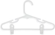 🧺 honey-can-do kid's tubular hanger with clips and dress notches, white - 3-pack for efficient organization логотип