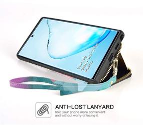 img 1 attached to ZVE Samsung Galaxy Note 10+ Plus Case with Credit Card Holder Zipper Handbag Purse Wrist Strap Print Protective Case Cover for Samsung Galaxy Note 10+ Plus (2019), 6.8 inch - Diamond Design