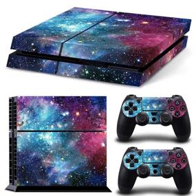 img 4 attached to 🌌 MATTAY PS4 Starry Galaxy Whole Body Vinyl Skin Sticker Decal Set for Playstation 4 System Console and Controllers