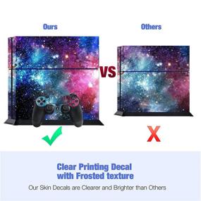 img 1 attached to 🌌 MATTAY PS4 Starry Galaxy Whole Body Vinyl Skin Sticker Decal Set for Playstation 4 System Console and Controllers