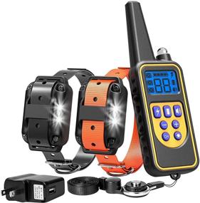 img 4 attached to Waterproof Dog Training Collar for 2 Dogs - FunniPets Remote Shock Collar with 2600ft Control Range, 4 Training Modes - Light, Shock, Vibration, Beep - Ideal for Medium and Large Breed Dogs