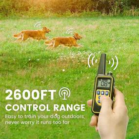 img 2 attached to Waterproof Dog Training Collar for 2 Dogs - FunniPets Remote Shock Collar with 2600ft Control Range, 4 Training Modes - Light, Shock, Vibration, Beep - Ideal for Medium and Large Breed Dogs