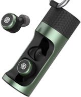 🎧 nillkin true wireless earbuds bluetooth 5.0 tws stereo sport earbuds with aptx, ipx5 waterproof, hifi in-ear headphones, built-in mic, premium sound and deep bass for sports (green) logo