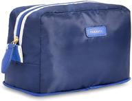 🧳 foldable travel toiletry bag, scuba navy - lightweight paravel organizer for jewelry, tech, and toiletries - water resistant nylon makeup pouch logo