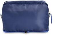 img 2 attached to 🧳 Foldable Travel Toiletry Bag, Scuba Navy - Lightweight Paravel Organizer for Jewelry, Tech, and Toiletries - Water Resistant Nylon Makeup Pouch