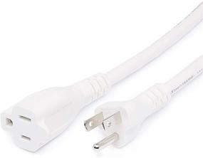 img 3 attached to 🔌 Amazon Basics удлинитель на 3 фута - идеально подходит для бытовых приборов мощностью 13 ампер, 125 вольт - элегантный белый дизайн