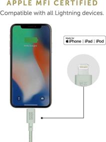 img 3 attached to Native Union Belt Cable - 4Ft Ultra-Strong Reinforced [MFi Certified] Durable Lightning To USB Charging Cable With Leather Strap Compatible With IPhone/IPad (Sage)